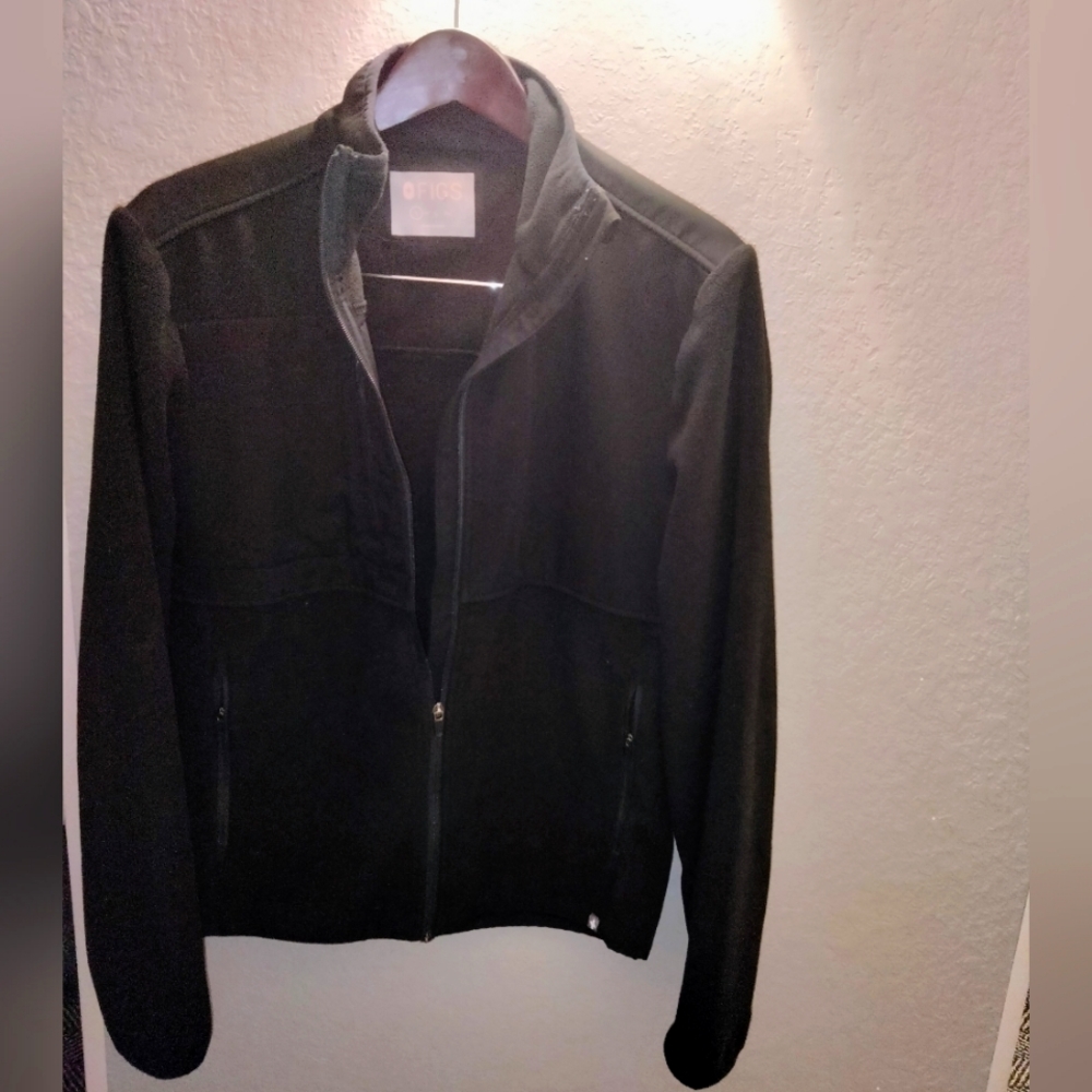 FIGS Technical Collection (Size S) Black On-Shift Fleece Front Full Zip Jacket